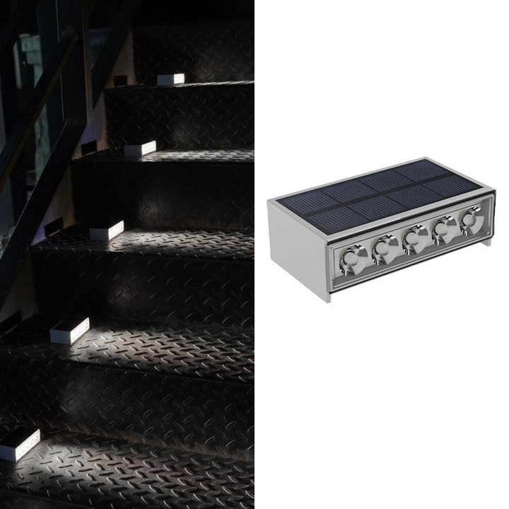Modern Minimalist Solar Waterproof ABS PC Rectangular LED Outdoor Step Light Ideal For Garden And Outdoor Patio | Kalsten