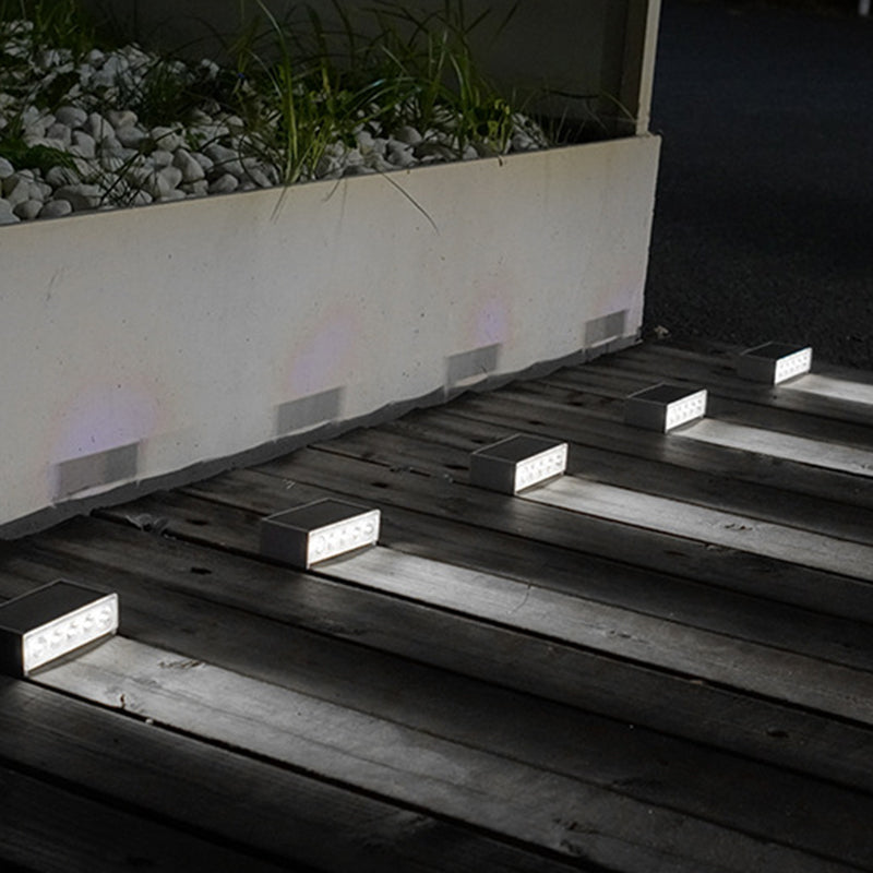 Modern Minimalist Solar Waterproof ABS PC Rectangular LED Outdoor Step Light Ideal For Garden And Outdoor Patio | Kalsten