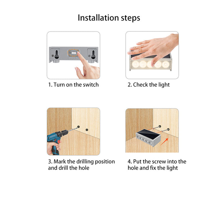 Modern Minimalist Solar Waterproof ABS PC Rectangular LED Outdoor Step Light Ideal For Garden And Outdoor Patio | Kalsten
