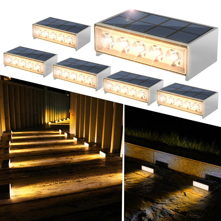 Modern Minimalist Solar Waterproof ABS PC Rectangular LED Outdoor Step Light Ideal For Garden And Outdoor Patio | Kalsten