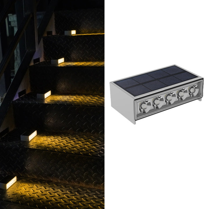 Modern Minimalist Solar Waterproof ABS PC Rectangular LED Outdoor Step Light Ideal For Garden And Outdoor Patio | Kalsten