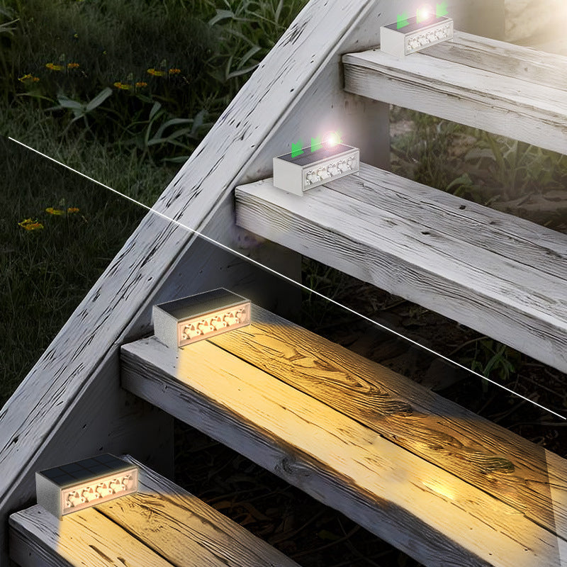 Modern Minimalist Solar Waterproof ABS PC Rectangular LED Outdoor Step Light Ideal For Garden And Outdoor Patio | Kalsten