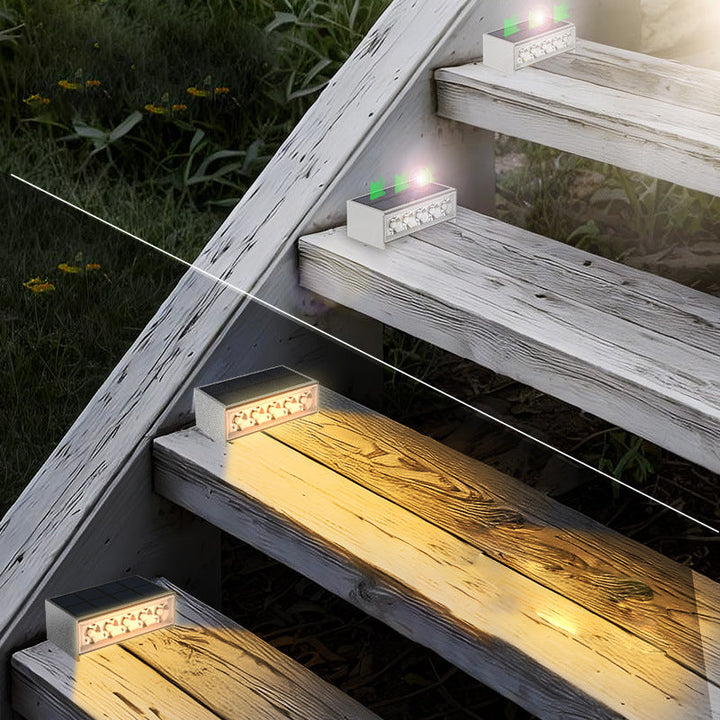Modern Minimalist Solar Waterproof ABS PC Rectangular LED Outdoor Step Light Ideal For Garden And Outdoor Patio | Kalsten