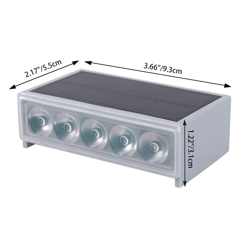 Modern Minimalist Solar Waterproof ABS PC Rectangular LED Outdoor Step Light Ideal For Garden And Outdoor Patio | Kalsten