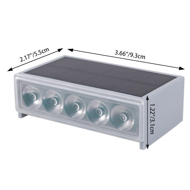 Modern Minimalist Solar Waterproof ABS PC Rectangular LED Outdoor Step Light Ideal For Garden And Outdoor Patio | Kalsten