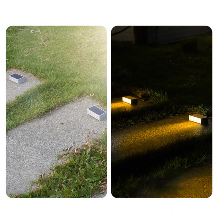 Modern Minimalist Solar Waterproof ABS PC Rectangular LED Outdoor Step Light Ideal For Garden And Outdoor Patio | Kalsten