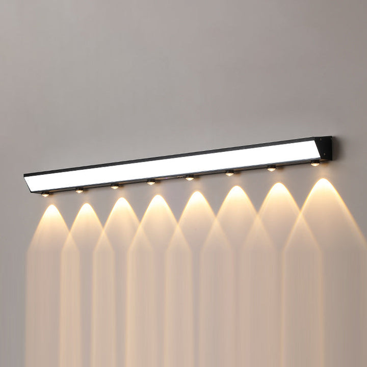 Modern Minimalist Solar Waterproof Motion Sensor Acrylic Aluminum & Stainless Steel Rectangular LED Wall Sconce Lamp For Outdoor Patio | Kalsten