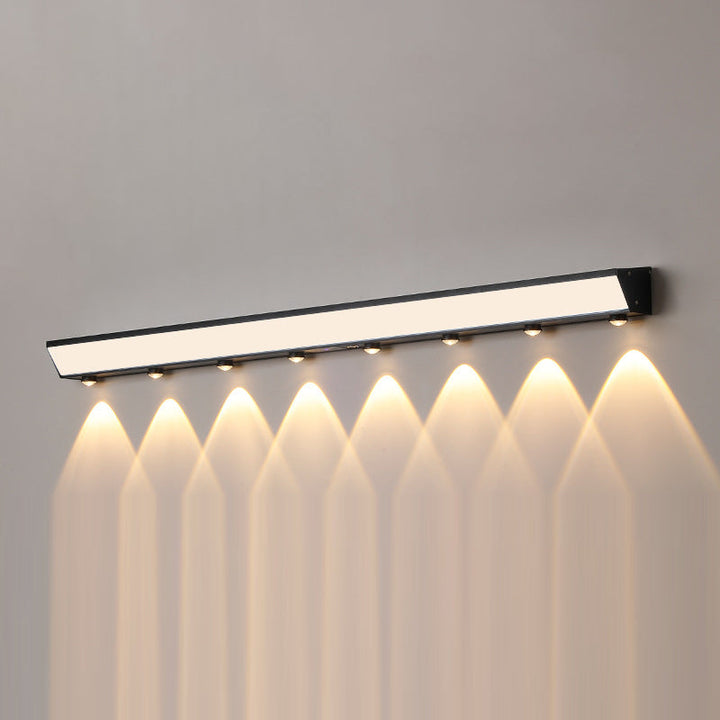 Modern Minimalist Solar Waterproof Motion Sensor Acrylic Aluminum & Stainless Steel Rectangular LED Wall Sconce Lamp For Outdoor Patio | Kalsten