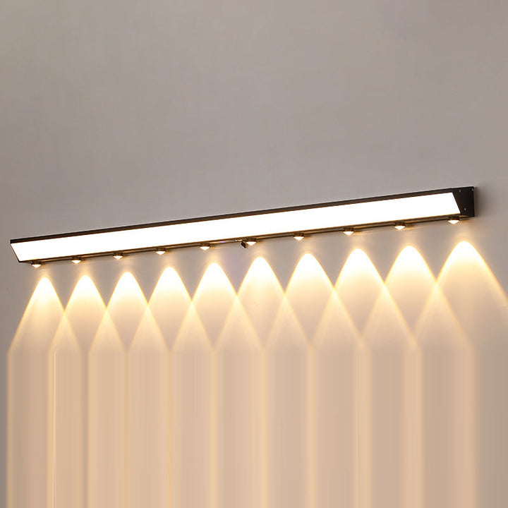 Modern Minimalist Solar Waterproof Motion Sensor Acrylic Aluminum & Stainless Steel Rectangular LED Wall Sconce Lamp For Outdoor Patio | Kalsten