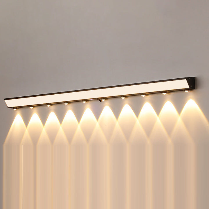 Modern Minimalist Solar Waterproof Motion Sensor Acrylic Aluminum & Stainless Steel Rectangular LED Wall Sconce Lamp For Outdoor Patio | Kalsten
