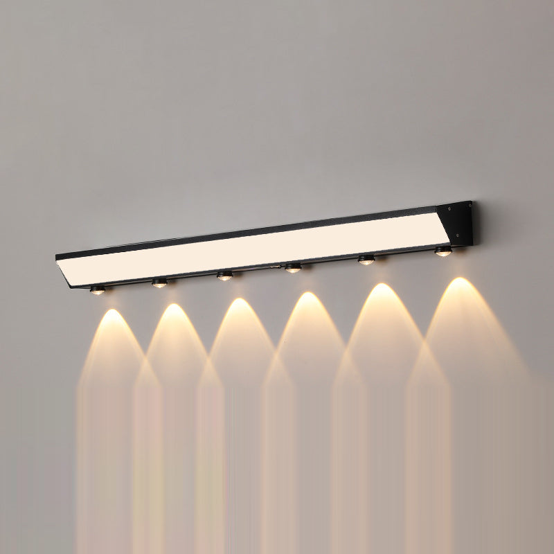 Modern Minimalist Solar Waterproof Motion Sensor Acrylic Aluminum & Stainless Steel Rectangular LED Wall Sconce Lamp For Outdoor Patio | Kalsten
