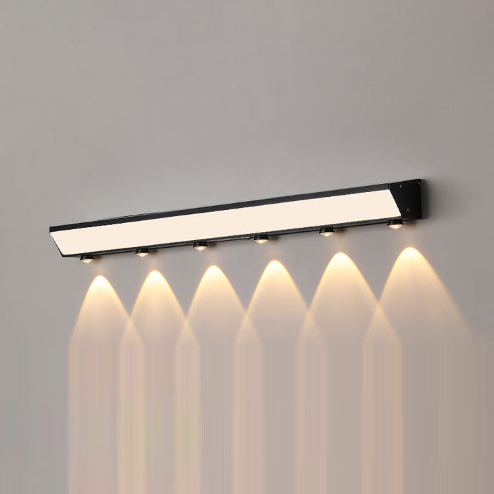 Modern Minimalist Solar Waterproof Motion Sensor Acrylic Aluminum & Stainless Steel Rectangular LED Wall Sconce Lamp For Outdoor Patio | Kalsten