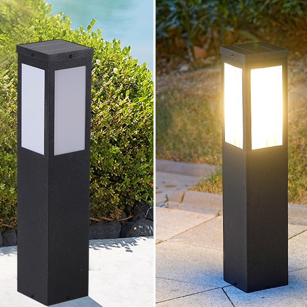 Modern Minimalist Solar Waterproof Metal & PC Pillar LED Outdoor Light Landscape Lighting For Garden & Outdoor Patio | Kalsten