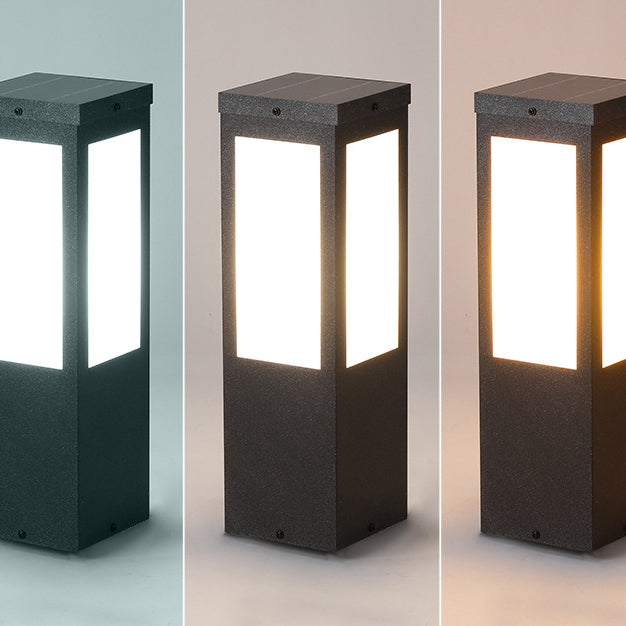 Modern Minimalist Solar Waterproof Metal & PC Pillar LED Outdoor Light Landscape Lighting For Garden & Outdoor Patio | Kalsten