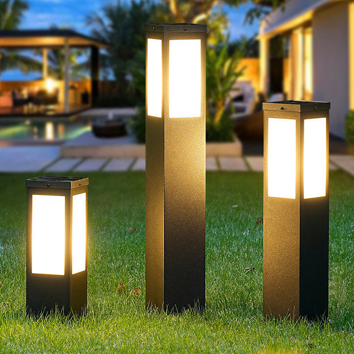Modern Minimalist Solar Waterproof Metal & PC Pillar LED Outdoor Light Landscape Lighting For Garden & Outdoor Patio | Kalsten