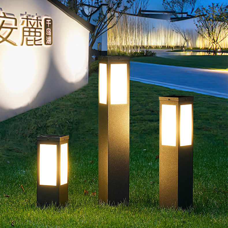 Modern Minimalist Solar Waterproof Metal & PC Pillar LED Outdoor Light Landscape Lighting For Garden & Outdoor Patio | Kalsten
