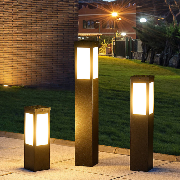Modern Minimalist Solar Waterproof Metal & PC Pillar LED Outdoor Light Landscape Lighting For Garden & Outdoor Patio | Kalsten