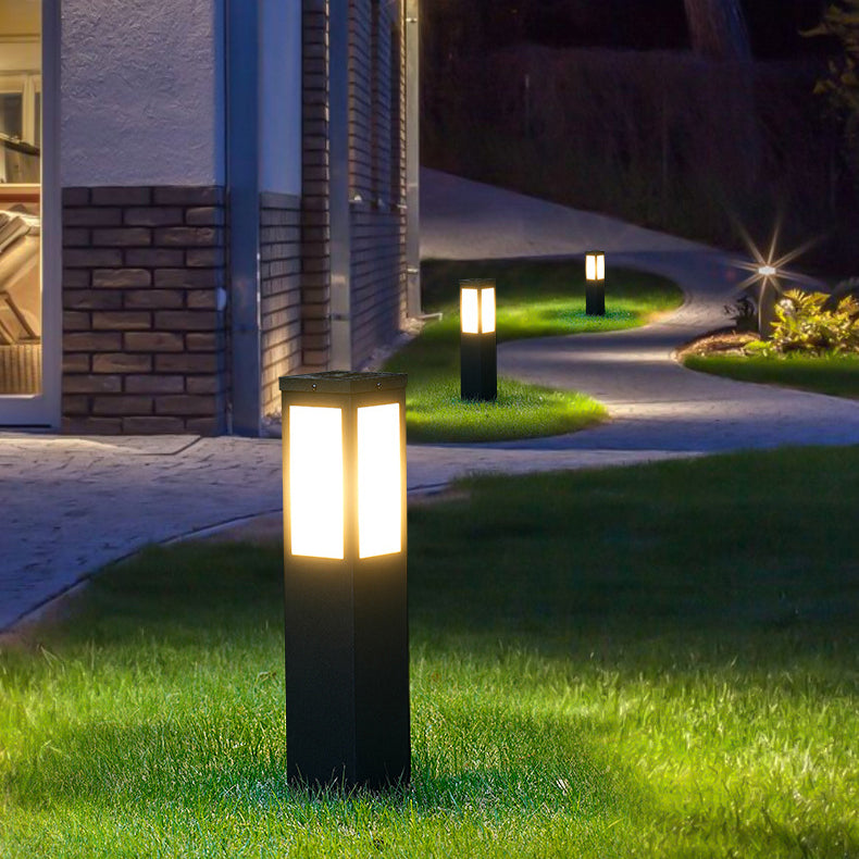 Modern Minimalist Solar Waterproof Metal & PC Pillar LED Outdoor Light Landscape Lighting For Garden & Outdoor Patio | Kalsten