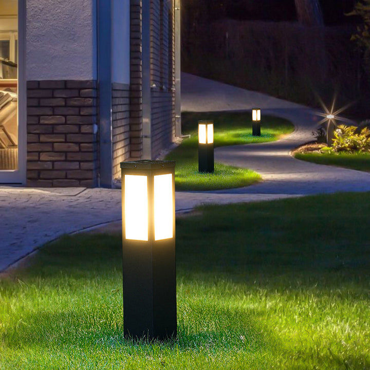 Modern Minimalist Solar Waterproof Metal & PC Pillar LED Outdoor Light Landscape Lighting For Garden & Outdoor Patio | Kalsten