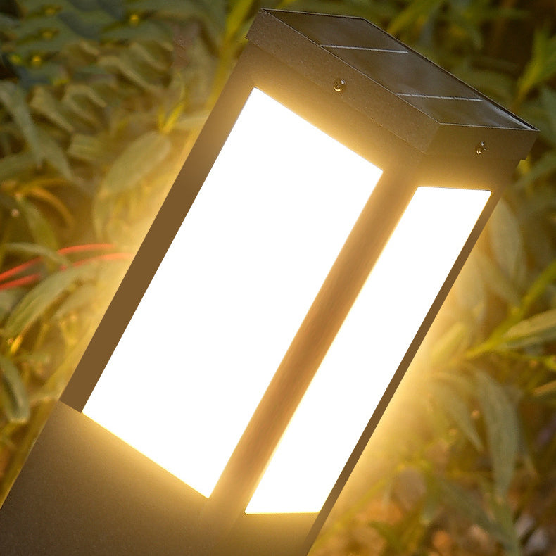 Modern Minimalist Solar Waterproof Metal & PC Pillar LED Outdoor Light Landscape Lighting For Garden & Outdoor Patio | Kalsten