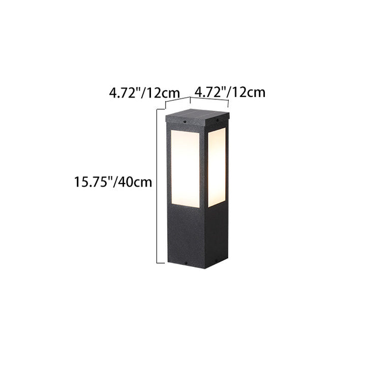 Modern Minimalist Solar Waterproof Metal & PC Pillar LED Outdoor Light Landscape Lighting For Garden & Outdoor Patio | Kalsten
