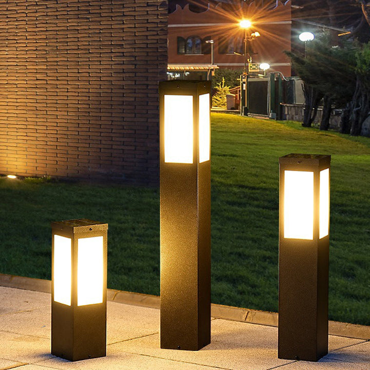 Modern Minimalist Solar Waterproof Metal & PC Pillar LED Outdoor Light Landscape Lighting For Garden & Outdoor Patio | Kalsten
