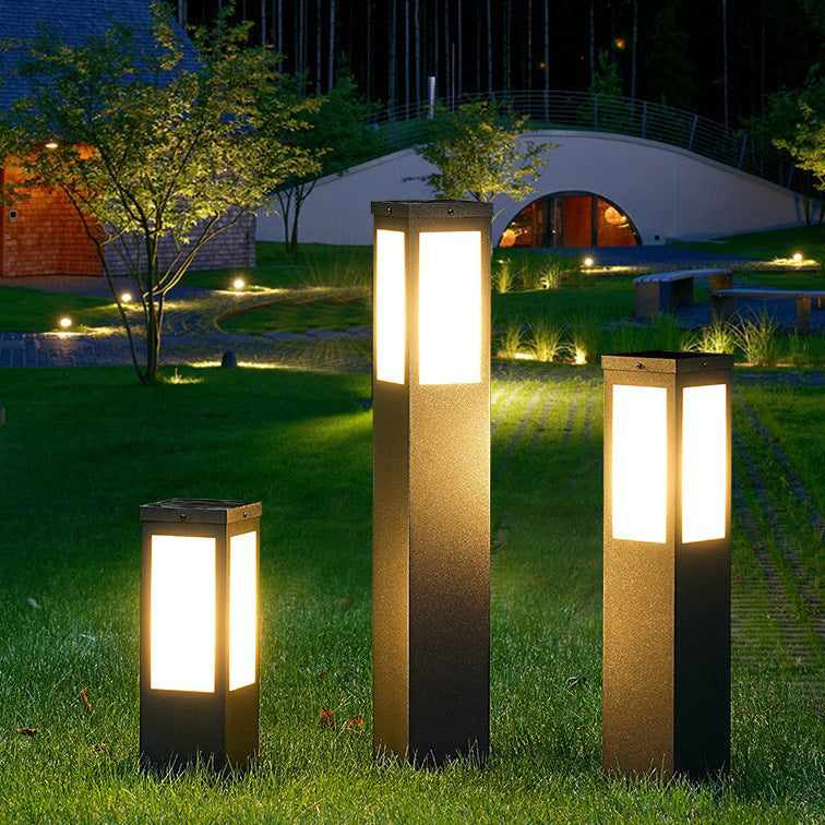Modern Minimalist Solar Waterproof Metal & PC Pillar LED Outdoor Light Landscape Lighting For Garden & Outdoor Patio | Kalsten