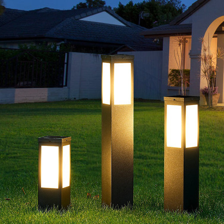 Modern Minimalist Solar Waterproof Metal & PC Pillar LED Outdoor Light Landscape Lighting For Garden & Outdoor Patio | Kalsten