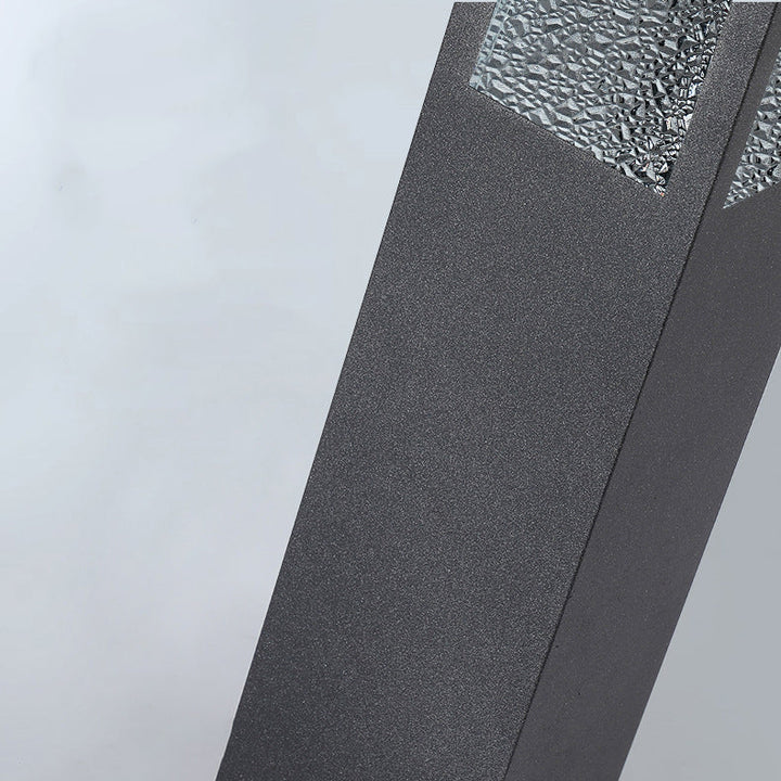 Modern Minimalist Waterproof Metal & Glass Diamond-Textured Pillar 1-Light Outdoor Light For Garden & Outdoor Patio | Kalsten