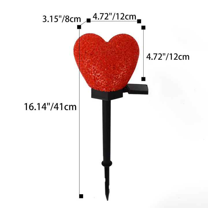 Modern Art Deco Solar Waterproof ABS Plastic & Nano Heart-Shaped Decorative LED Outdoor Light Landscape Lighting For Garden & Outdoor Patio | Kalsten