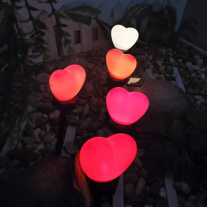 Modern Art Deco Solar Waterproof ABS Plastic & Nano Heart-Shaped Decorative LED Outdoor Light Landscape Lighting For Garden & Outdoor Patio | Kalsten