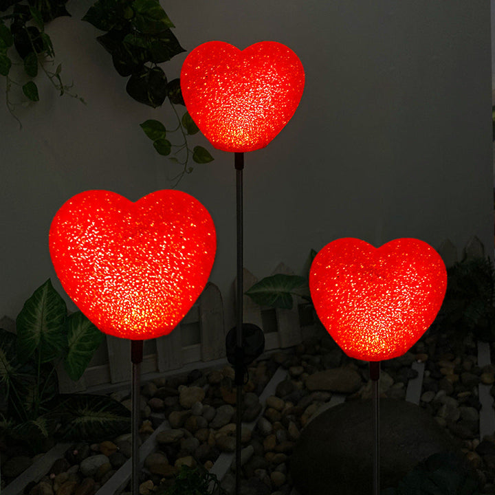 Modern Art Deco Solar Waterproof ABS Plastic & Nano Heart-Shaped Decorative LED Outdoor Light Landscape Lighting For Garden & Outdoor Patio | Kalsten