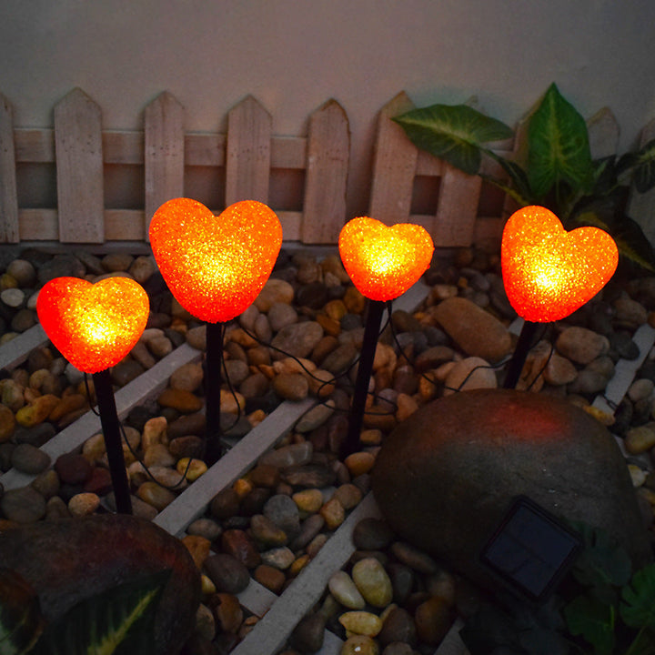 Modern Art Deco Solar Waterproof ABS Plastic & Nano Heart-Shaped Decorative LED Outdoor Light Landscape Lighting For Garden & Outdoor Patio | Kalsten