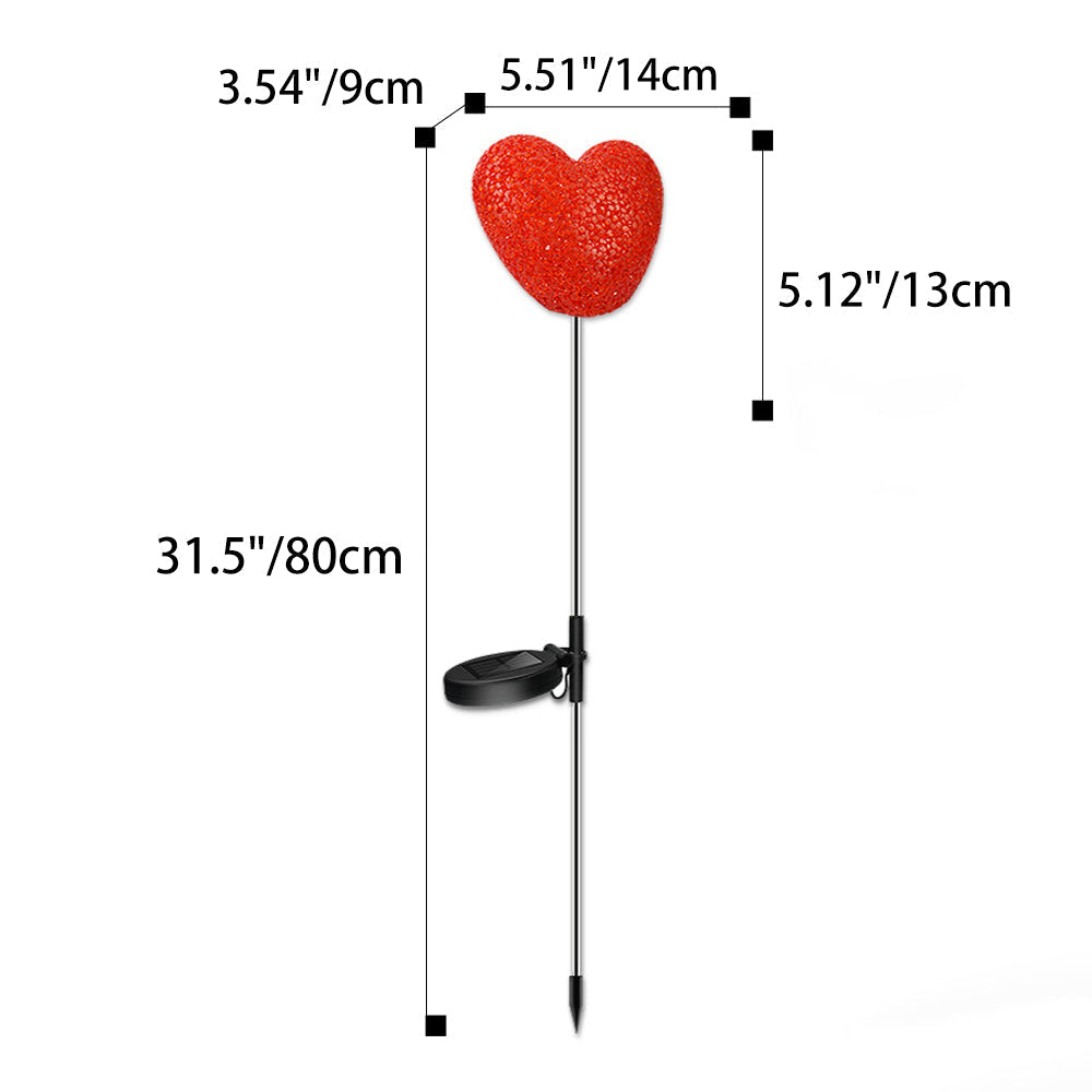Modern Art Deco Solar Waterproof ABS Plastic & Nano Heart-Shaped Decorative LED Outdoor Light Landscape Lighting For Garden & Outdoor Patio | Kalsten