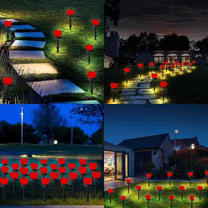 Modern Art Deco Solar Waterproof ABS Plastic & Nano Heart-Shaped Decorative LED Outdoor Light Landscape Lighting For Garden & Outdoor Patio | Kalsten