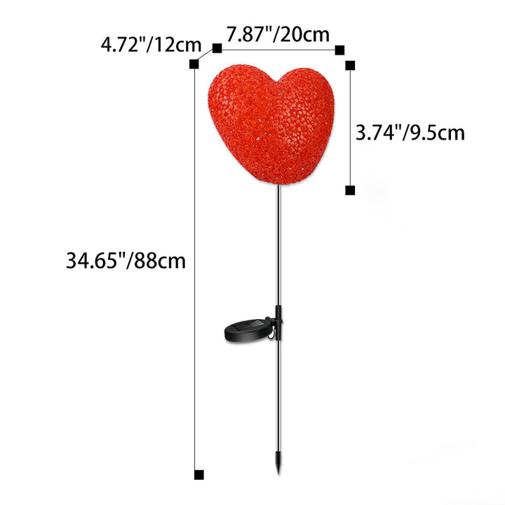 Modern Art Deco Solar Waterproof ABS Plastic & Nano Heart-Shaped Decorative LED Outdoor Light Landscape Lighting For Garden & Outdoor Patio | Kalsten