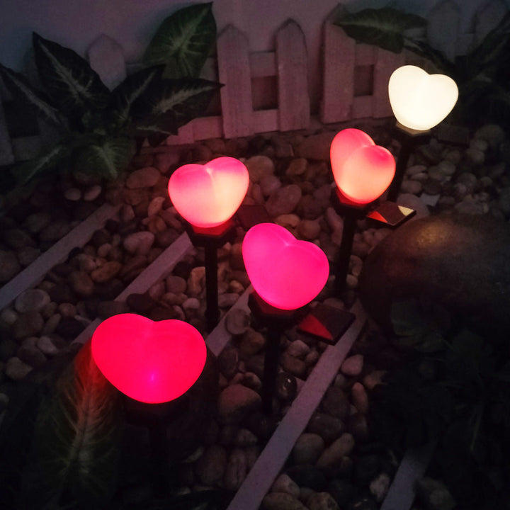 Modern Art Deco Solar Waterproof ABS Plastic & Nano Heart-Shaped Decorative LED Outdoor Light Landscape Lighting For Garden & Outdoor Patio | Kalsten