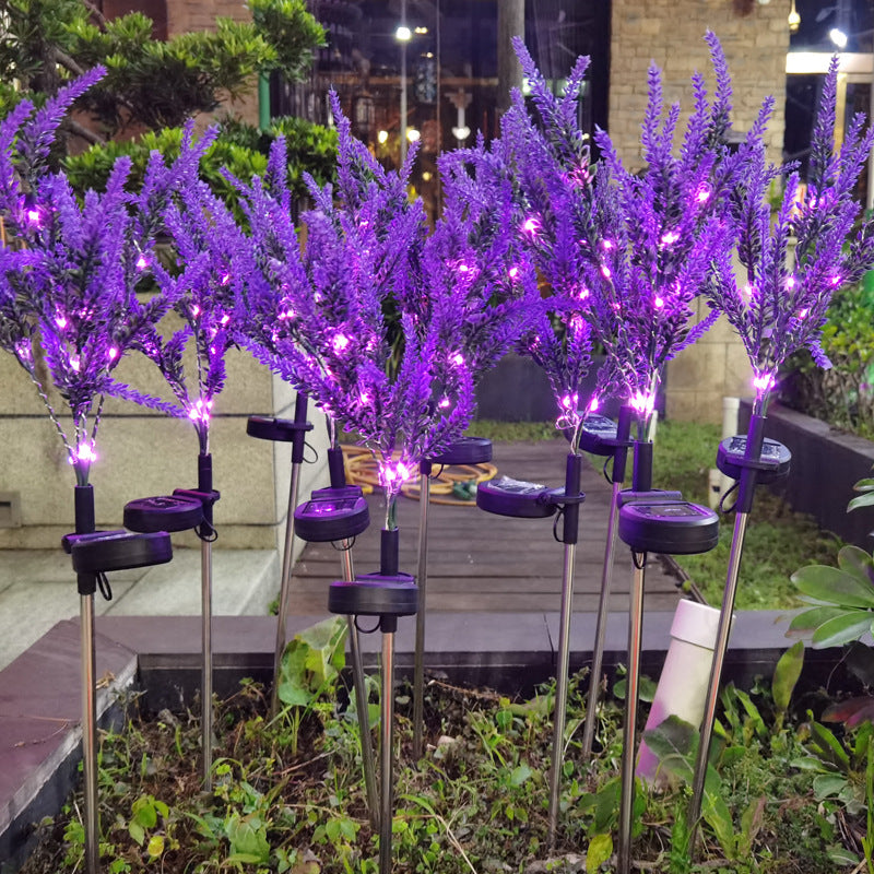 Modern Art Deco Solar Waterproof Stainless Steel PC & ABS Faux Lavender LED Outdoor Light Landscape Lighting For Garden & Outdoor Patio | Kalsten