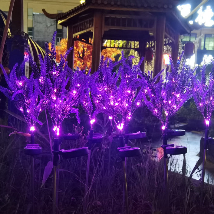 Modern Art Deco Solar Waterproof Stainless Steel PC & ABS Faux Lavender LED Outdoor Light Landscape Lighting For Garden & Outdoor Patio | Kalsten