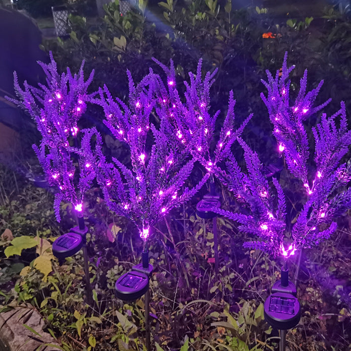 Modern Art Deco Solar Waterproof Stainless Steel PC & ABS Faux Lavender LED Outdoor Light Landscape Lighting For Garden & Outdoor Patio | Kalsten
