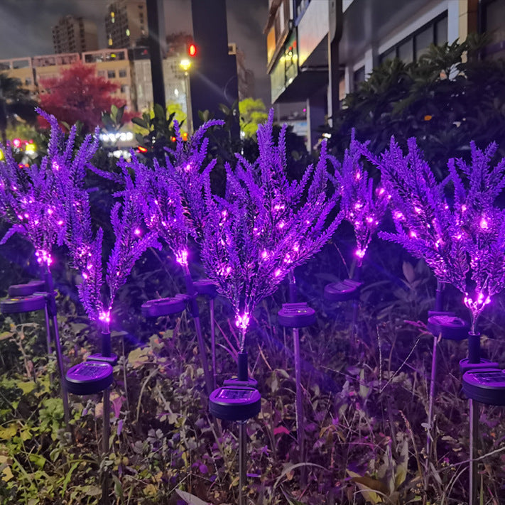 Modern Art Deco Solar Waterproof Stainless Steel PC & ABS Faux Lavender LED Outdoor Light Landscape Lighting For Garden & Outdoor Patio | Kalsten