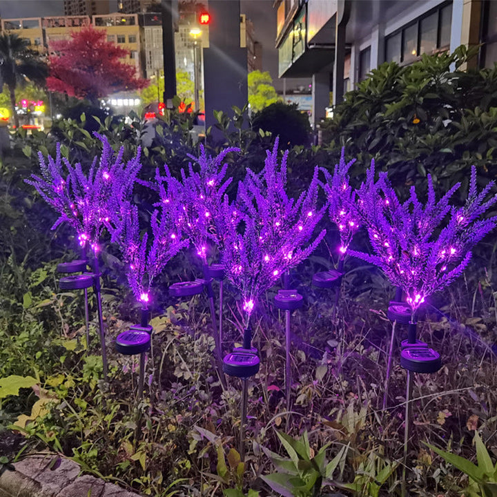 Modern Art Deco Solar Waterproof Stainless Steel PC & ABS Faux Lavender LED Outdoor Light Landscape Lighting For Garden & Outdoor Patio | Kalsten