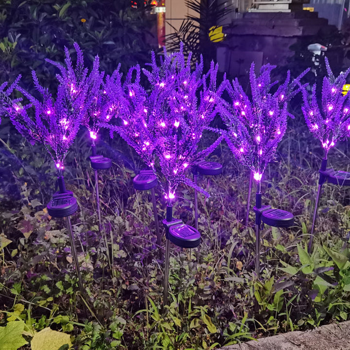 Modern Art Deco Solar Waterproof Stainless Steel PC & ABS Faux Lavender LED Outdoor Light Landscape Lighting For Garden & Outdoor Patio | Kalsten