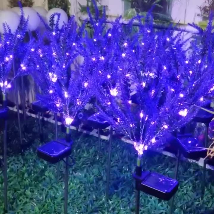 Modern Art Deco Solar Waterproof Stainless Steel PC & ABS Faux Lavender LED Outdoor Light Landscape Lighting For Garden & Outdoor Patio | Kalsten