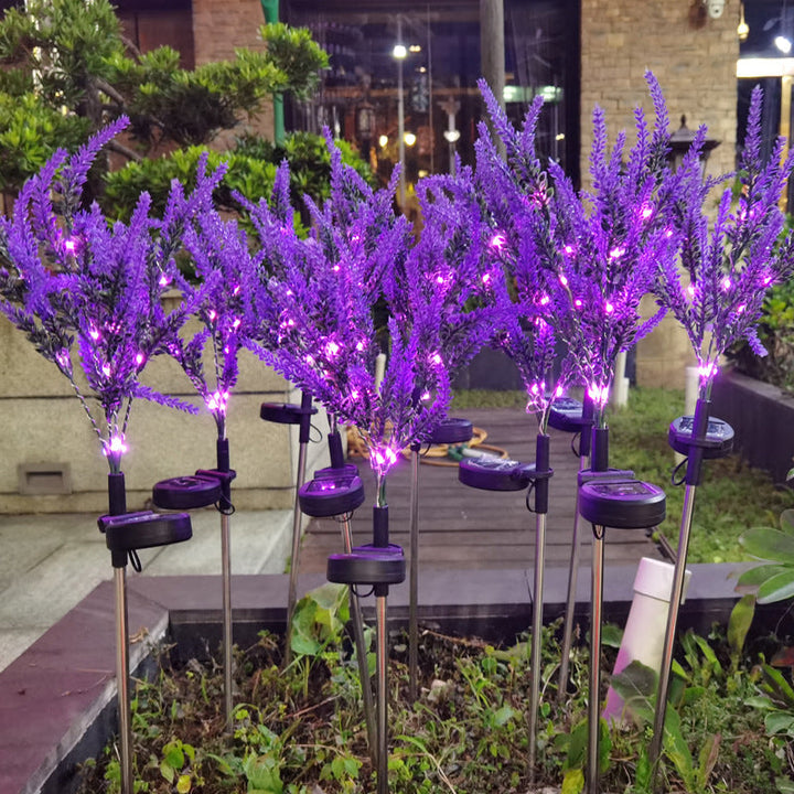 Modern Art Deco Solar Waterproof Stainless Steel PC & ABS Faux Lavender LED Outdoor Light Landscape Lighting For Garden & Outdoor Patio | Kalsten