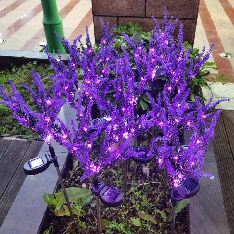 Modern Art Deco Solar Waterproof Stainless Steel PC & ABS Faux Lavender LED Outdoor Light Landscape Lighting For Garden & Outdoor Patio | Kalsten