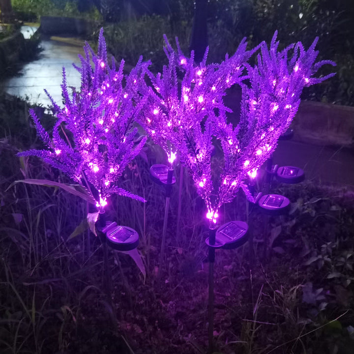 Modern Art Deco Solar Waterproof Stainless Steel PC & ABS Faux Lavender LED Outdoor Light Landscape Lighting For Garden & Outdoor Patio | Kalsten