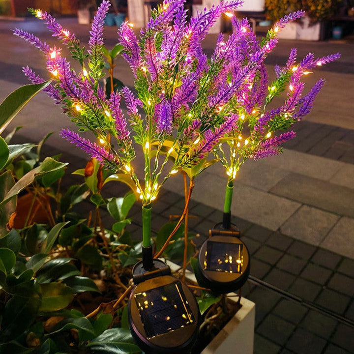Modern Art Deco Solar Waterproof Stainless Steel PC & ABS Faux Lavender LED Outdoor Light Landscape Lighting For Garden & Outdoor Patio | Kalsten