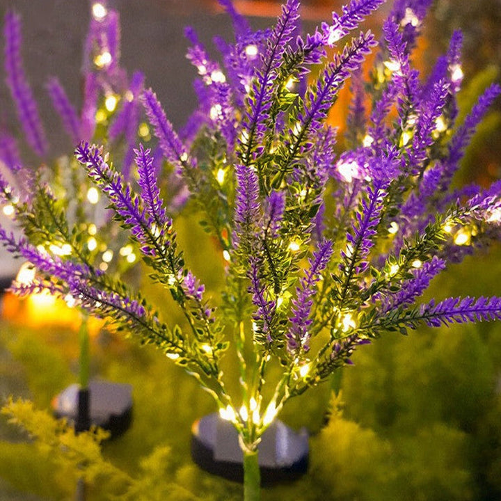 Modern Art Deco Solar Waterproof Stainless Steel PC & ABS Faux Lavender LED Outdoor Light Landscape Lighting For Garden & Outdoor Patio | Kalsten