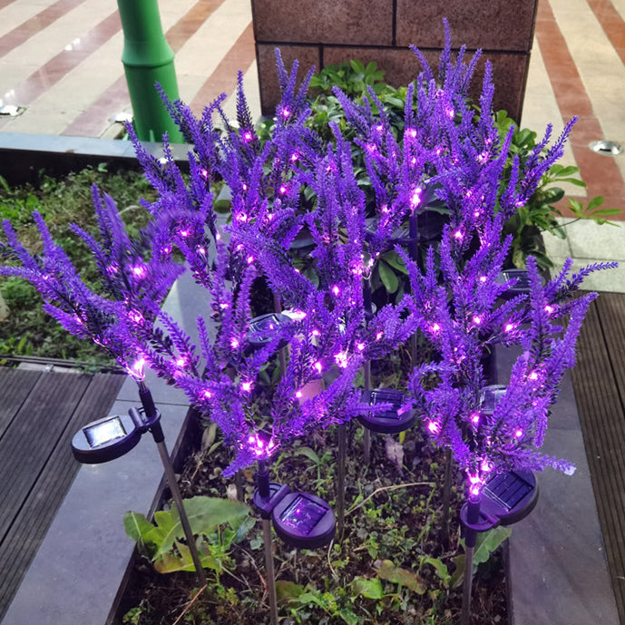 Modern Art Deco Solar Waterproof Stainless Steel PC & ABS Faux Lavender LED Outdoor Light Landscape Lighting For Garden & Outdoor Patio | Kalsten